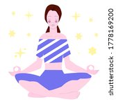 cartoon woman meditates in yoga ... | Shutterstock .eps vector #1778169200