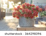Bouquet Of Red Roses In Bucket...