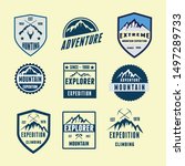 logo set badges adventure... | Shutterstock .eps vector #1497289733