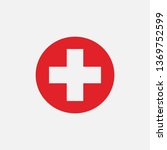 red cross icon isolated on... | Shutterstock .eps vector #1369752599