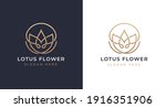 beauty lotus flower logo design  | Shutterstock .eps vector #1916351906