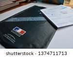 Small photo of Paris, France - 04 19 2019: General Directorate of Public Finances, Pre-completed Income statement 2018