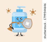 hand sanitizer cute mascot... | Shutterstock .eps vector #1799544646
