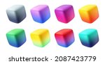 set of colorful gradient cubes. ... | Shutterstock .eps vector #2087423779