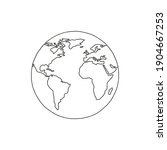 linear earth silhouette. globe. ... | Shutterstock .eps vector #1904667253