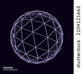 glitched cyberpunk 3d sphere.... | Shutterstock .eps vector #2104121663