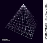 glitched cyberpunk 3d pyramid... | Shutterstock .eps vector #2104672283