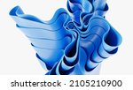 blue wavy cloth shapes. 3d... | Shutterstock . vector #2105210900