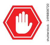 hand stop icon vector sign  ... | Shutterstock .eps vector #1498808720
