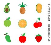 set of colorful cartoon fruit... | Shutterstock .eps vector #1549731146
