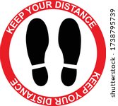 keep your distance floor shoe... | Shutterstock .eps vector #1738795739