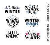 set of winter phrases happy... | Shutterstock .eps vector #2085552790