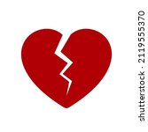 red broken heart icon  vector | Shutterstock .eps vector #2119555370