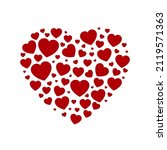 heart composed of small red... | Shutterstock .eps vector #2119571363