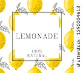 stylized yellow lemons with... | Shutterstock .eps vector #1390204613