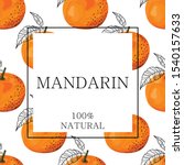stylized orange mandarin with... | Shutterstock .eps vector #1540157633
