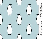 seamless pattern with penguins... | Shutterstock .eps vector #1692336526
