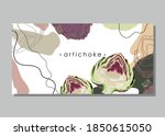 stylized artichoke on an... | Shutterstock .eps vector #1850615050