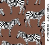 seamless pattern with zebras.... | Shutterstock .eps vector #2158448503
