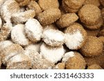 Small photo of Medication in kibbles or pet food. White powder sprinkled over food for cat or dog. Administer medication, drug treatments, supplements, probiotics or vitamins to animal patients. Selective focus.