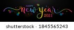 happy new year 2021 brush... | Shutterstock .eps vector #1845565243