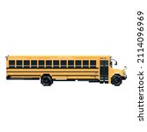yellow school bus in pixel... | Shutterstock .eps vector #2114096969