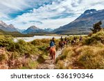 Small photo of Glenorchy, New Zealand - Feb 07, 2017: Tourist embark on a Horse Riding on a farm in Glenorchy, NZ. it was used as one of the settings in Lord of the Rings films.