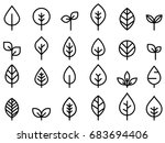 set of leaf line minimal icon