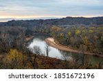 View from the top of the bluffs at Castlewood State Park in Missouri