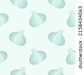 garlic seamless pattern vector... | Shutterstock .eps vector #2158434063