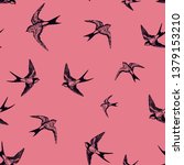 birds pattern  swallow pattern | Shutterstock .eps vector #1379153210