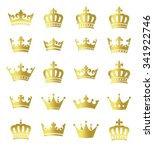 Golden Crowns   Set Of Vector...