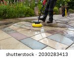 Cleaning Stone Slabs On Patio...