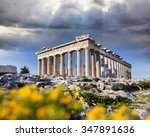 Parthenon Temple With Spring...