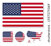 set of vector icons with flag... | Shutterstock .eps vector #1557275369