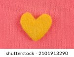A Yellow Heart Made Of Wool...
