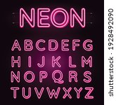 neon pink font vector... | Shutterstock .eps vector #1928492090