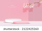exhibition with cherry blossoms ... | Shutterstock .eps vector #2122425263