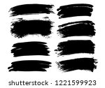 brush lines set. vector... | Shutterstock .eps vector #1221599923