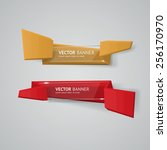 vector infographic origami... | Shutterstock .eps vector #256170970
