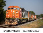 Orange Train With Stripes On...