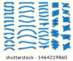 flat vector design blue ribbons ... | Shutterstock .eps vector #1464219860