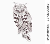 line art zentangle of owl  | Shutterstock .eps vector #1373320559