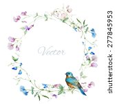 Vector Watercolor Frame With...