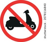 no scooter sign. red circle... | Shutterstock .eps vector #2078116840