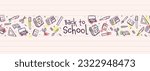Small photo of Cute hand drawn back to school seamless pattern, lovely school supplies, great for banners, wallpapers, wrapping - vector design