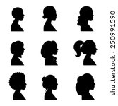 women profiles silhouettes... | Shutterstock .eps vector #250991590