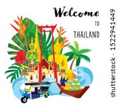 Thailand Travel Icon  Set Of...