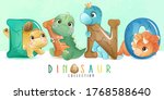 cute little dinosaur with... | Shutterstock .eps vector #1768588640
