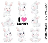 cute little bunny poses with... | Shutterstock .eps vector #1774962320